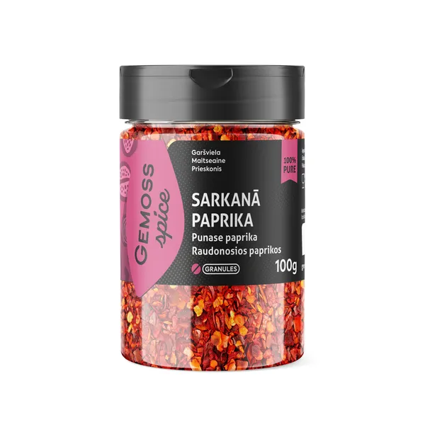 Paprikas granulas sarkanas 100g GEMOSS SPICE [6]