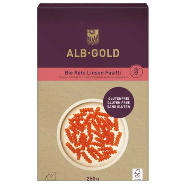 Pasta sarkano lēcu bezglutēna Fusilli BIO 250g [8]