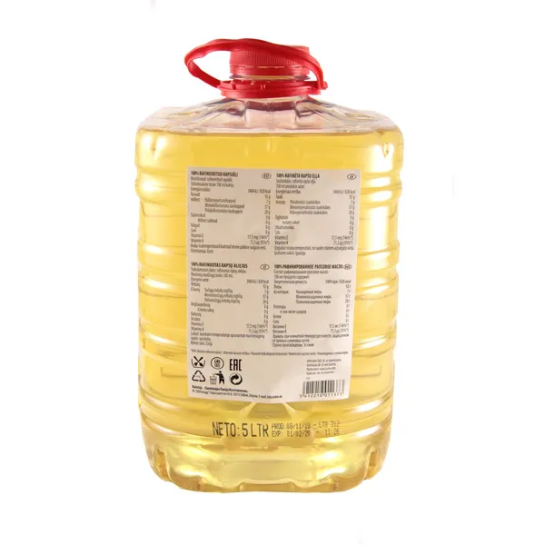 Rapšu eļļa rafinēta 5l PET