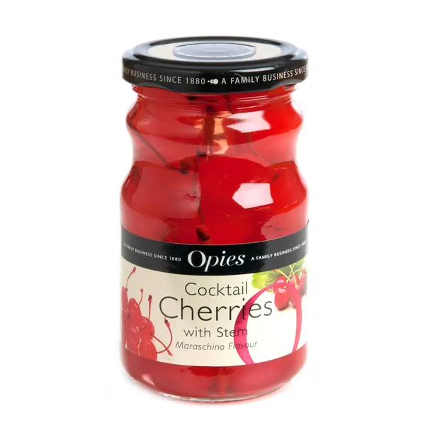 Sarkani kokteiļķirši 225g/125g ar kātiņiem [6]