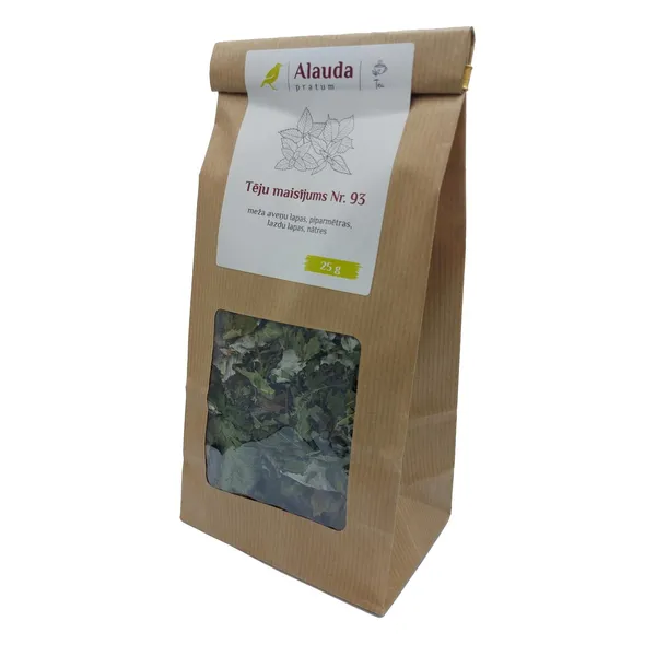 Tēju maisījums Nr.93 (meža aveņu lapas, piparmētras, lazdu lapas, nātres) 25g [24]