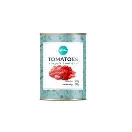 Tomāti mizoti, griezti tomātu sulā 400g/240g GEMOSS COLLECTION