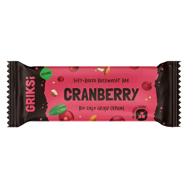 Zaļo griķu cepums ar dzērvenēm BIO 35g [20]