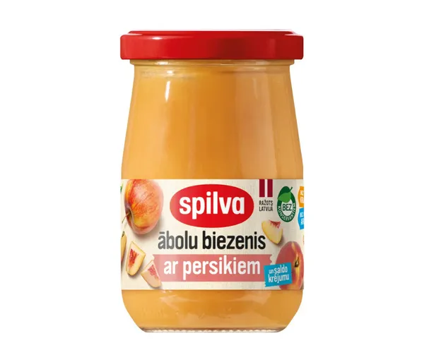 Ābolu biezenis ar persikiem un saldo krējumu SPILVA 300g