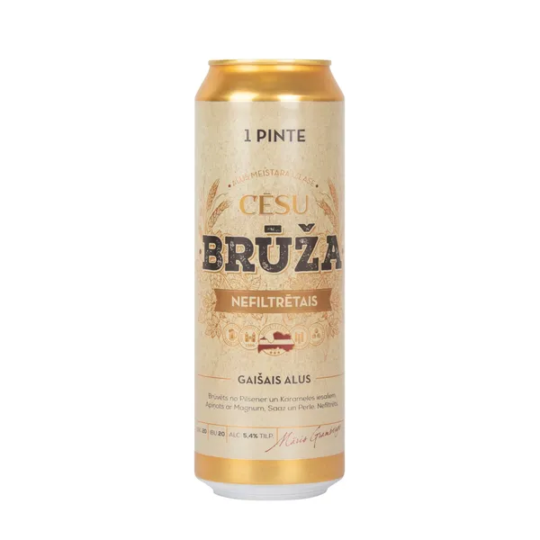 Alus gaišais Cēsu Brūža nefiltrētais 5.4% 0.568l CAN