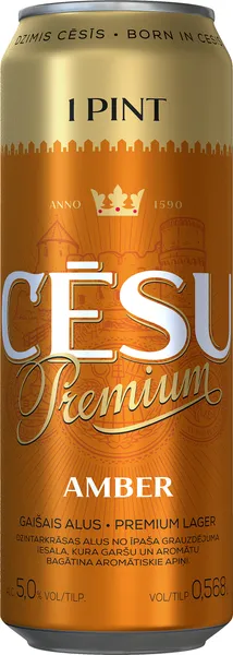 Alus gaišais Cēsu Premium Amber 5% 0.568l CAN