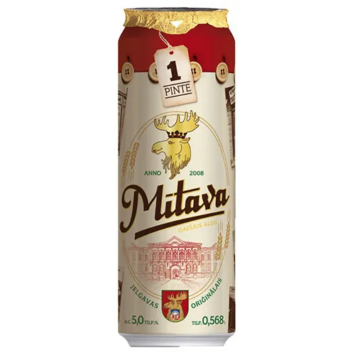 Alus gaišais Mītava Jelgavas Oriģinālais 5% 0.568l CAN