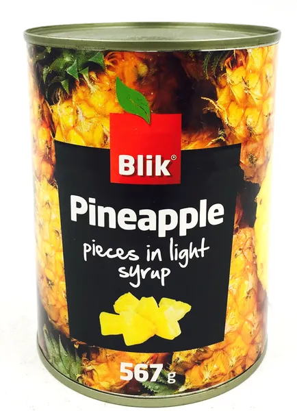 Ananasi sīrupā gab. 565g (340g), Blik