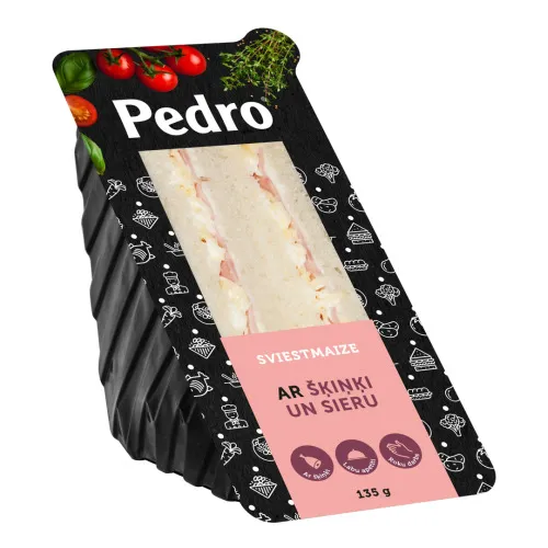 Angļu sviestmaize ar šķiņķi un sieru 135g, Pedro