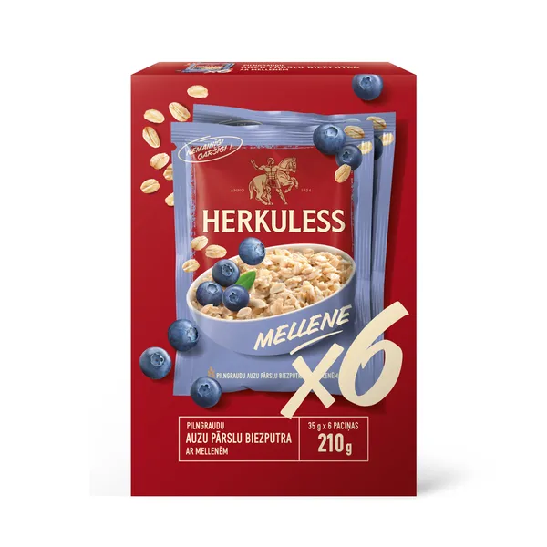 Ā/p auzu biezputra ar mellenēm 210g, Herkuless