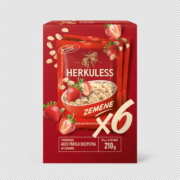 Ā/p auzu biezputra ar zemenēm 210g, Herkuless
