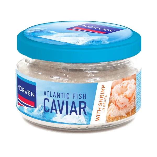 Atlantijas zivju ikru pasta baltajā mērcē ar garnelēm Caviar 160g, Norven