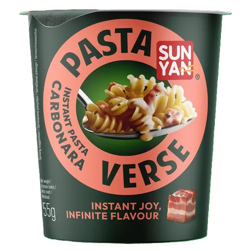Ātri pag. makaroni ar Carbonara mērci Pasta Verse 55g, Sun Yan