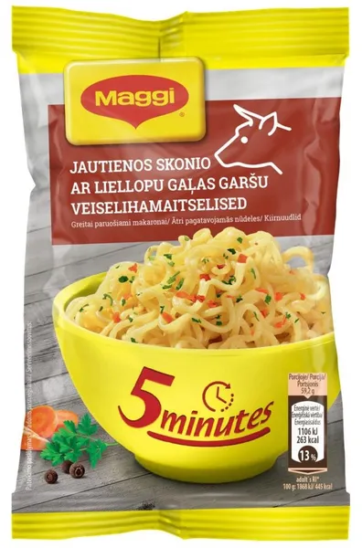 Nūdeles ātri pag. Maggi ar liellopu gaļas garšu 59.2g