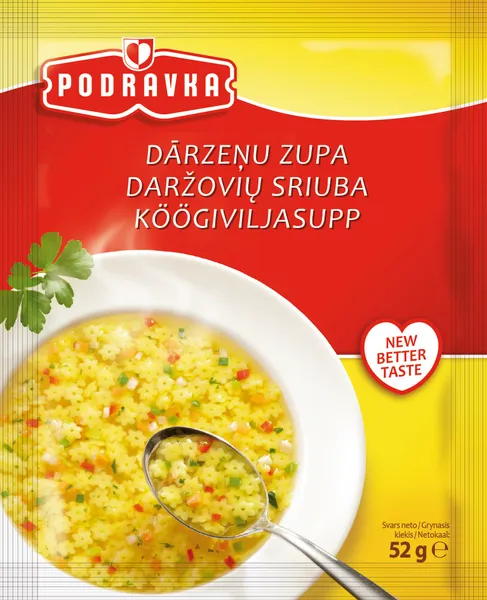 Ātri pagatavojamā zupa Dārzeņu ar nūdelēm 52g, Podravka