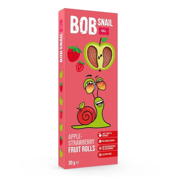 Augļu rullīši ābolu - zemeņu 30g, Bob Snail