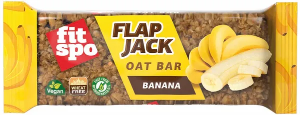 Auzu batoniņš ar banānu gabaliņiem 80g, Fit Spo