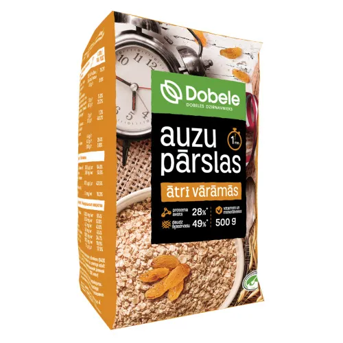Auzu pārslas ātri vārāmās DOBELE, 500g