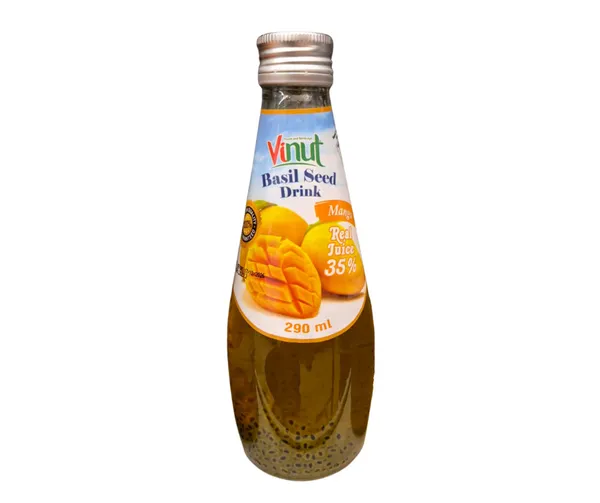 B/a gāzēts dzēriens ar bazilika sēklām un mango garšu 290ml, Vinut