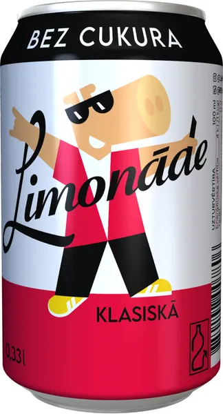 B/a gāzēts dzēriens Limonāde bez cukura 0.33l CAN