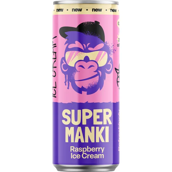 B/a gāzēts dzēriens Raspberry - Ice Cream 0.33l CAN, Super Manki