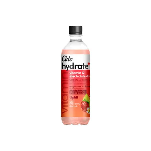 B/a negāzēts dzēriens ar meža zemeņu un rabarberu garšu Uplift 0.6l PET, Cido Hydrate +