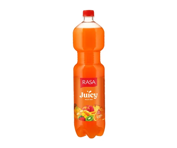 B/a negāzēts dzēriens Juice ar dažādu augļu garšu ar cukuru un sald. 1.5l PET, Rasa