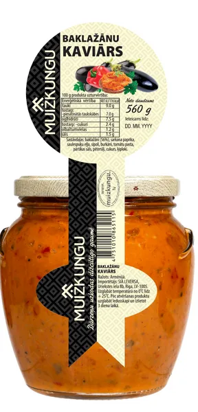 Baklažānu kaviārs 525g, Muižkungu