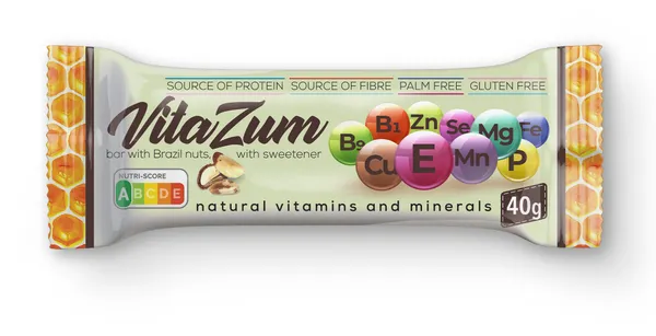 Batoniņš ar Brazīlijas riekstiem  ar saldinātāju 40g, VitaZum