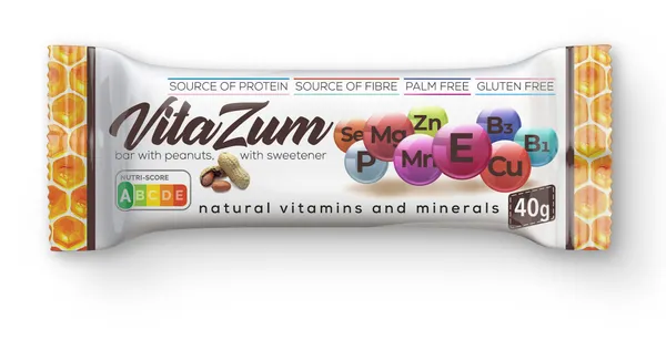 Batoniņš ar zemesriekstiem ar saldinātāju 40g, VitaZum