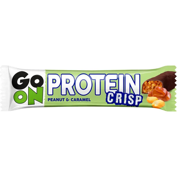 Batoniņš Protein Crisp ar zemesriekstiem un karameli 50g, Go On