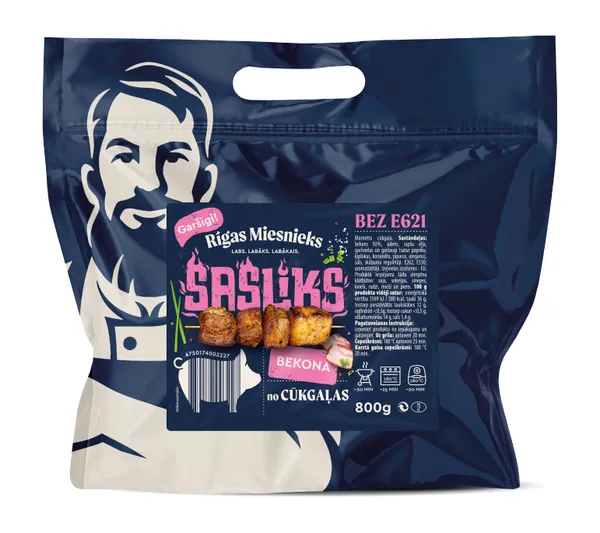 Bekona šašliks no cūkgaļas 800g, RM