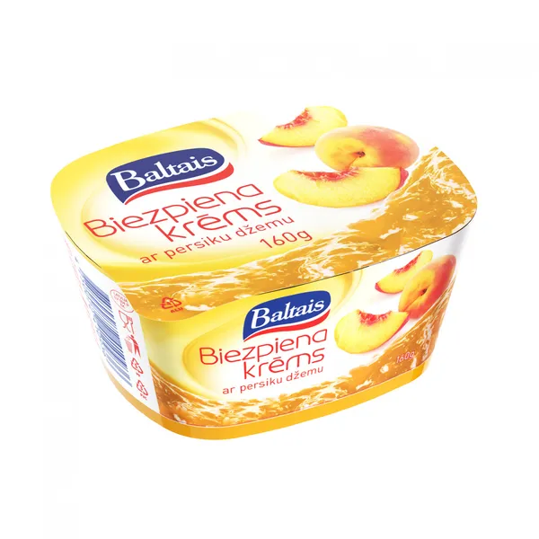 Biezpiena krēms BALTAIS ar persiku džemu 160g
