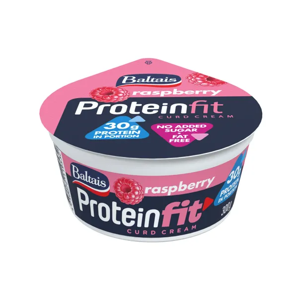 Biezpiena krēms Protein aveņu 300g, Baltais
