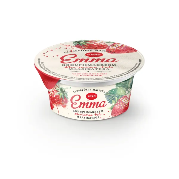 Biezpiena krēms zemeņu 150g, Emma