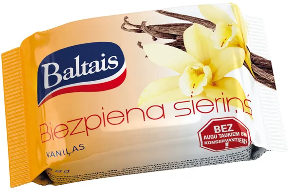 Biezpiena sieriņš BALTAIS vaniļas 21% 38g