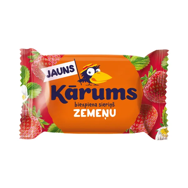 Biezpiena sieriņš zemeņu garšas glazūrā 45g, Kārums