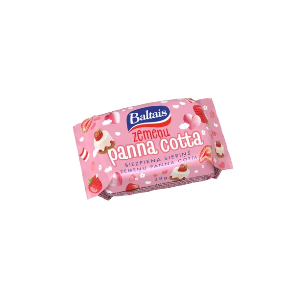 Biezpiena sieriņš BALTAIS zemeņu Panna Cotta 38g