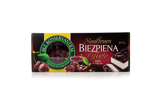 Biezpiena torte ar ķiršu ievārījumu 500g, Smiltene
