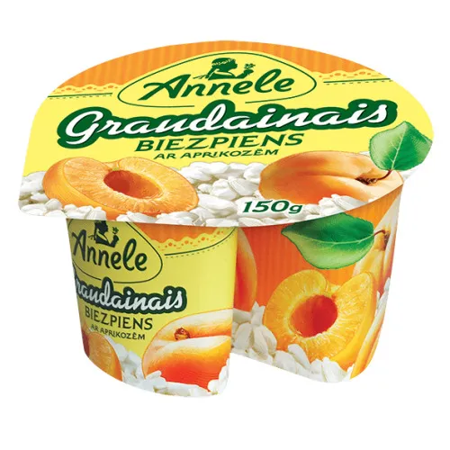 Graudainais biezpiens ANNELE ar aprikozēm 7% 150g