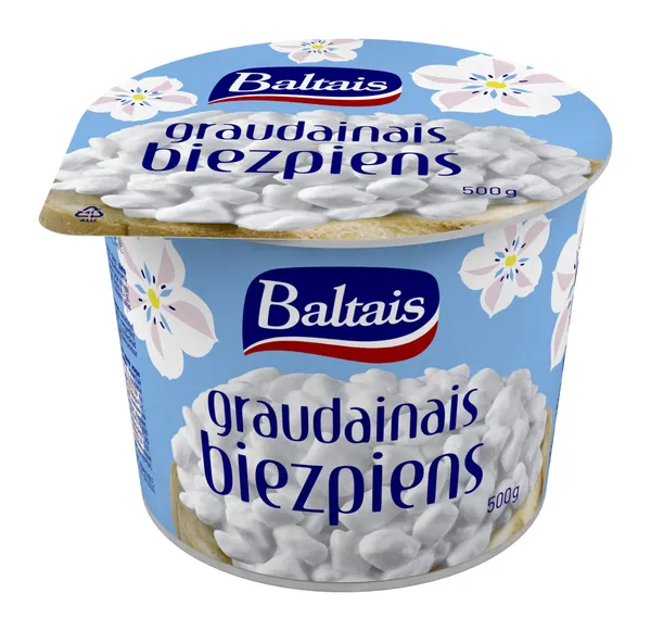 Biezpiens graudainais ar saldo krējumu 7.1% 500g, Baltais