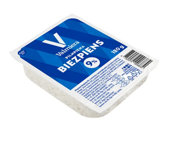 Pilnpiena biezpiens Valmiera 9% 180g