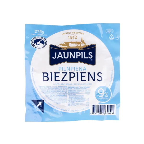 Pilnpiena biezpiens Jaunpils 9% 275g