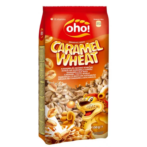 Brokastu pārslas kvieši ar karameli 150g, Oho!