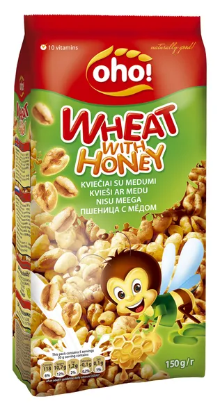 Brokastu pārslas kvieši ar medu 150g, Oho!