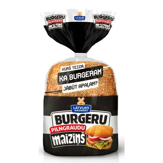 Burgeru maize pilngraudu Maiziņš 4x60g, Latvijas Maiznieks
