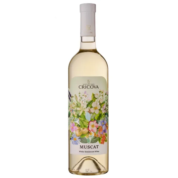 B.vīns Cricova Flower Muscat pussaldais 12.5% 0.75l