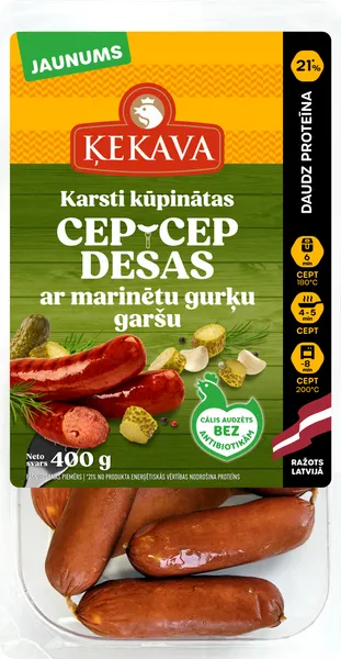 Cāļa desas k/k ar marinētu gurķu garšu, a/atm. Cep-Cep 400g, Ķekava