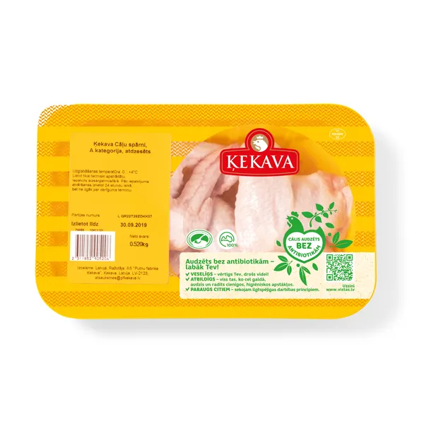 Cāļa spārni svaigi fas. Akat (g.atm.), sverami, PF Ķekava