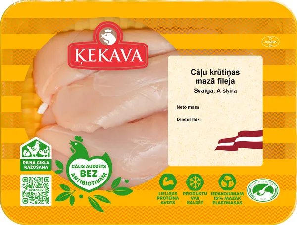 Cāļu krūtiņas mazā fileja, A kat., sv., a/atm, 400g, Ķekava